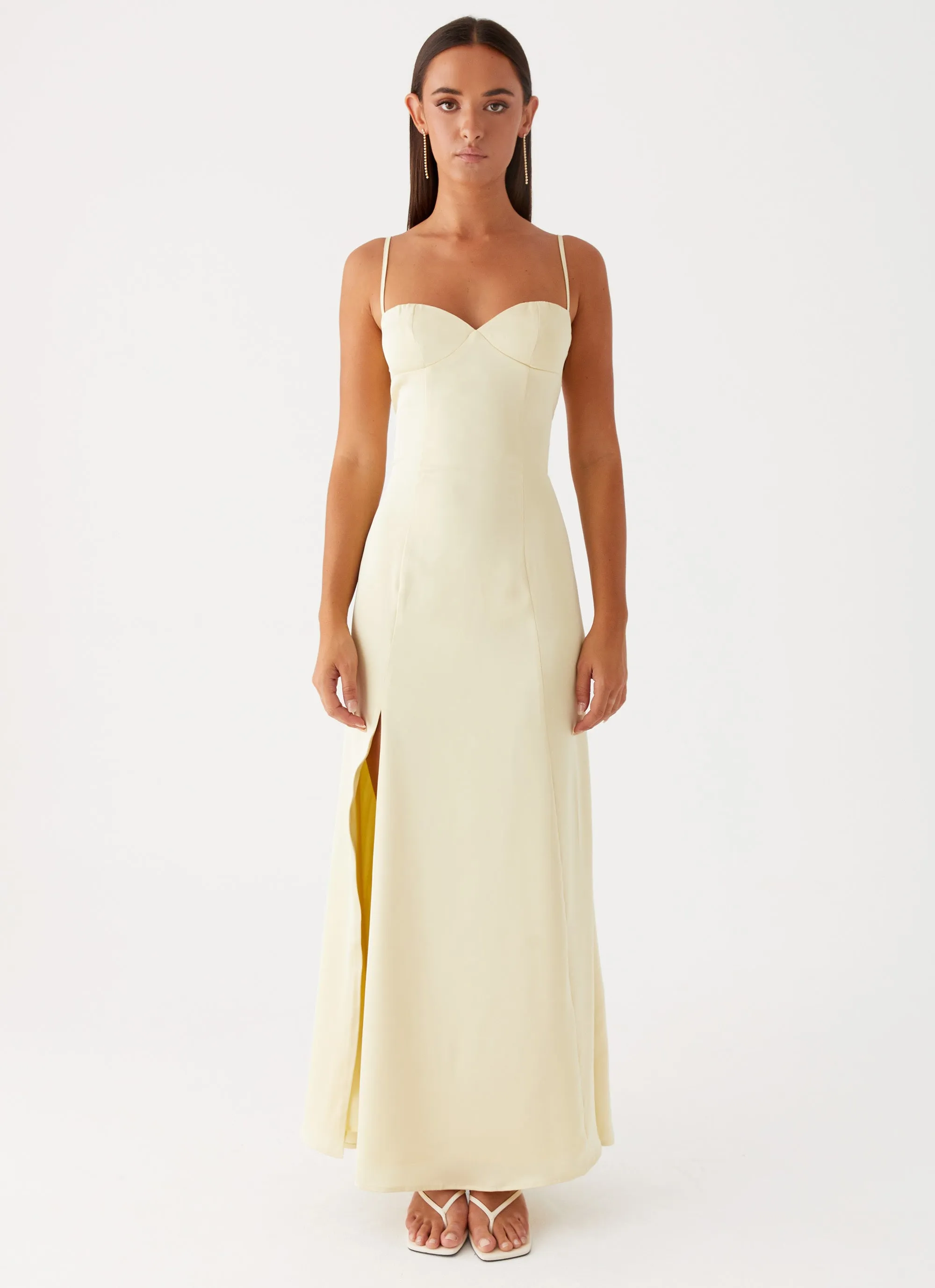AdjustableStraps Tie-dye Miss Bloom Maxi Dress - Lemon