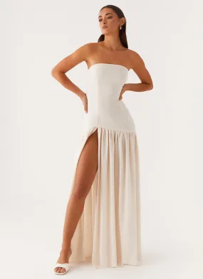 Classic wrap dress Eden Strapless Maxi Dress - Ivory