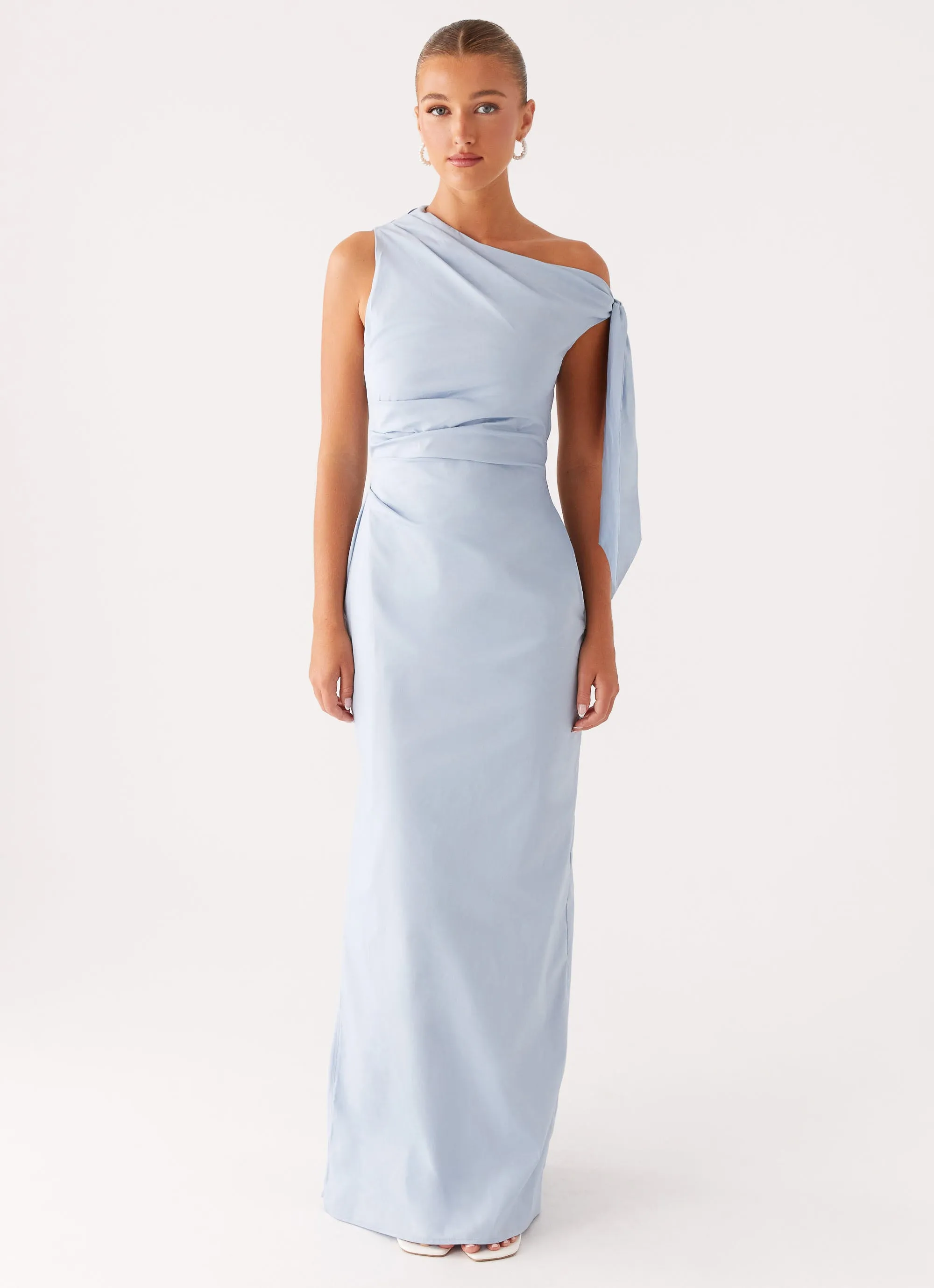 Marella Maxi Dress - Blue City Flow Pleated design