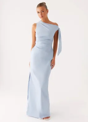 Tailored Style Wide Hemline Marella Maxi Dress - Blue