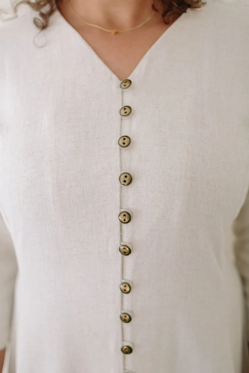 Relaxed outdoor dress Fiona Dress in Oat Linen