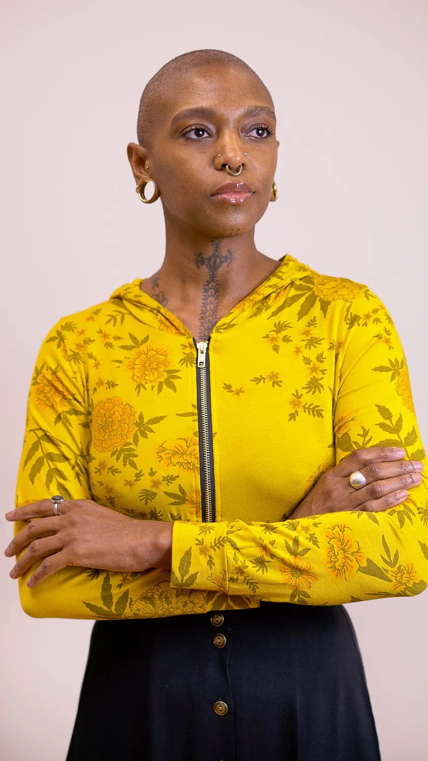 Cropped Hoodie In Sunshine Marigold SunProtective