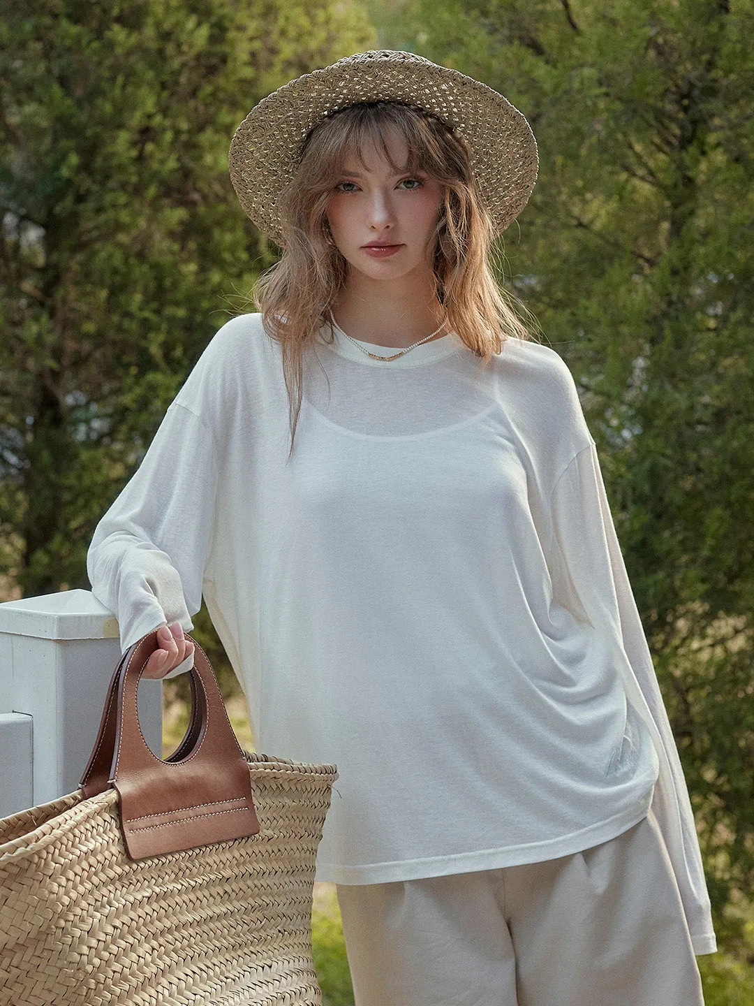 OdorResistantTreatment AntiPilling Finish ??Final Sale??Gracelyn Round Neck Sun Protection Top