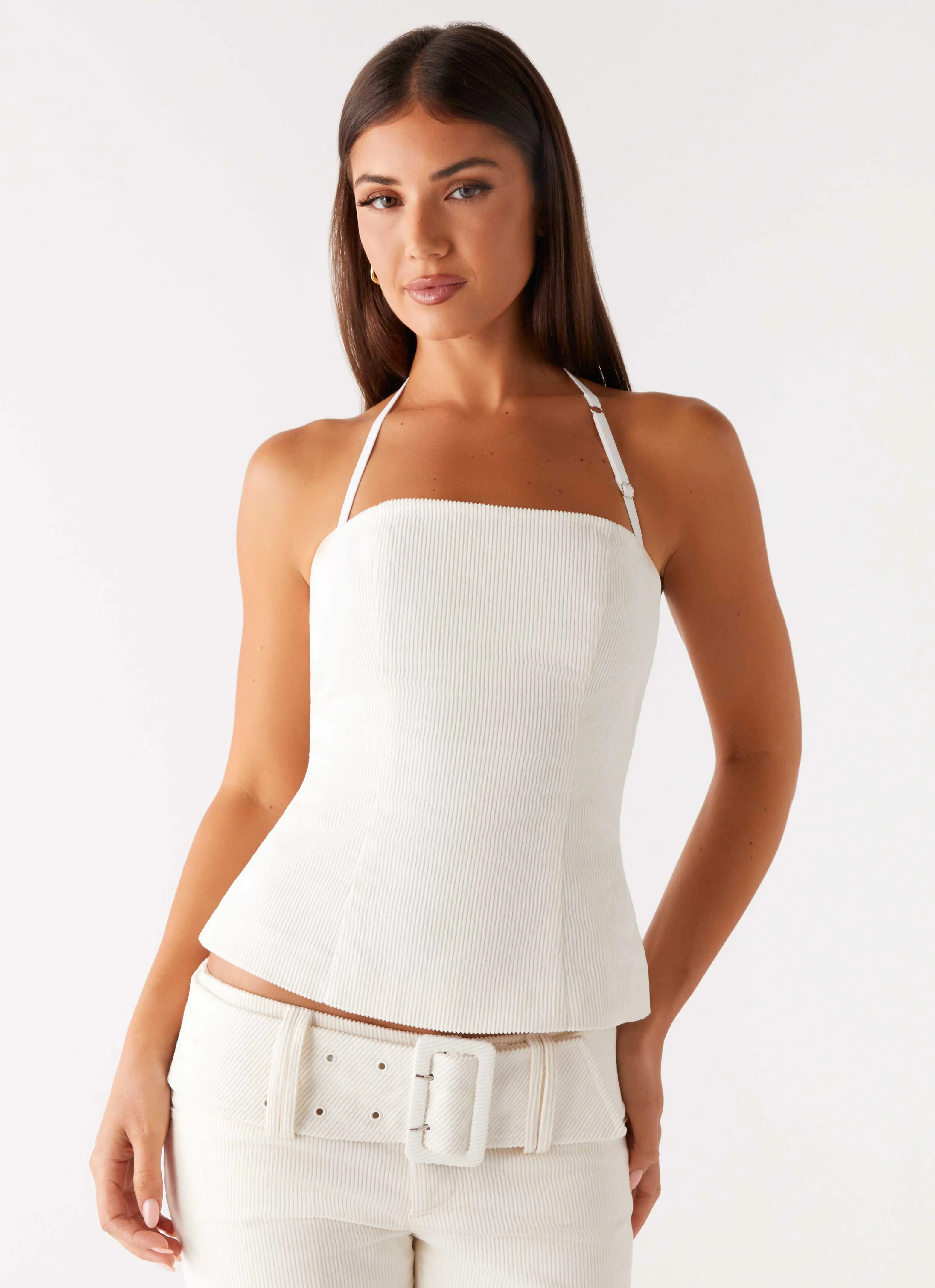 Maya Backless Top - Pearl Recycled Material Blend