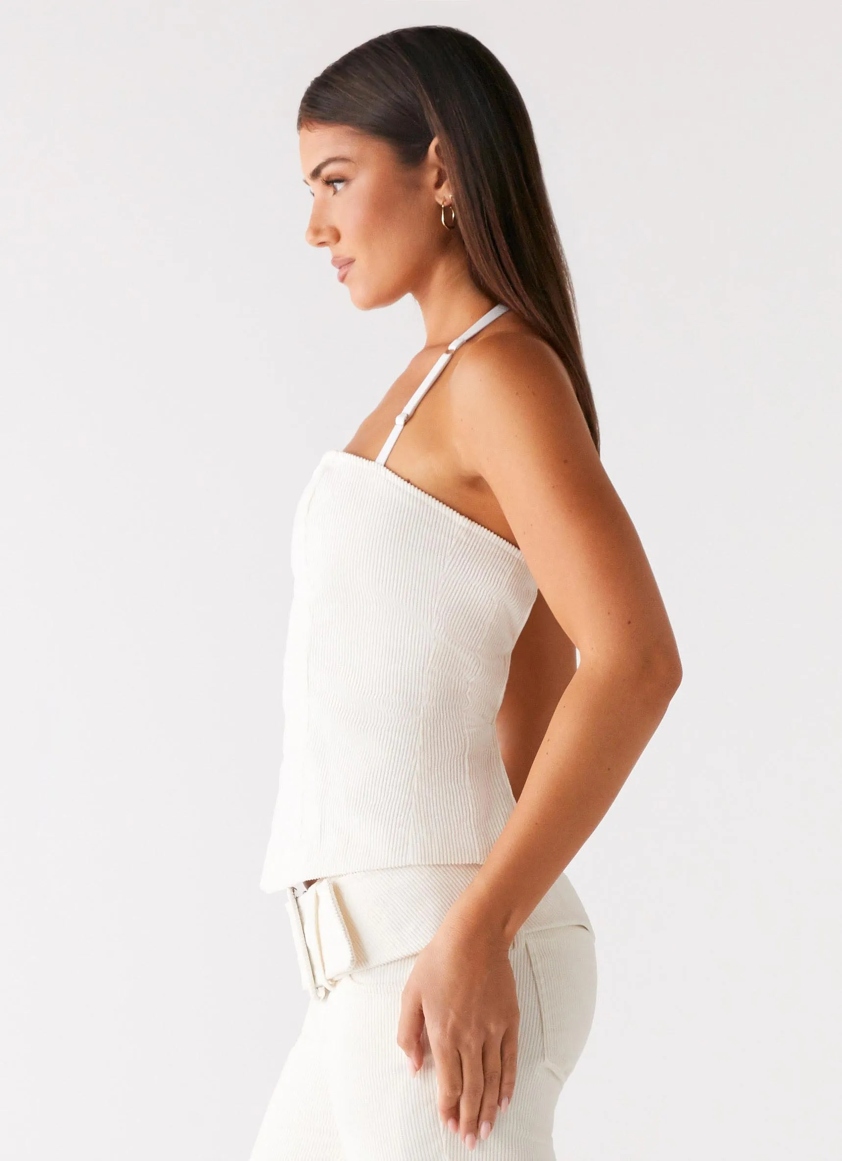 Maya Backless Top - Pearl OversizedFit