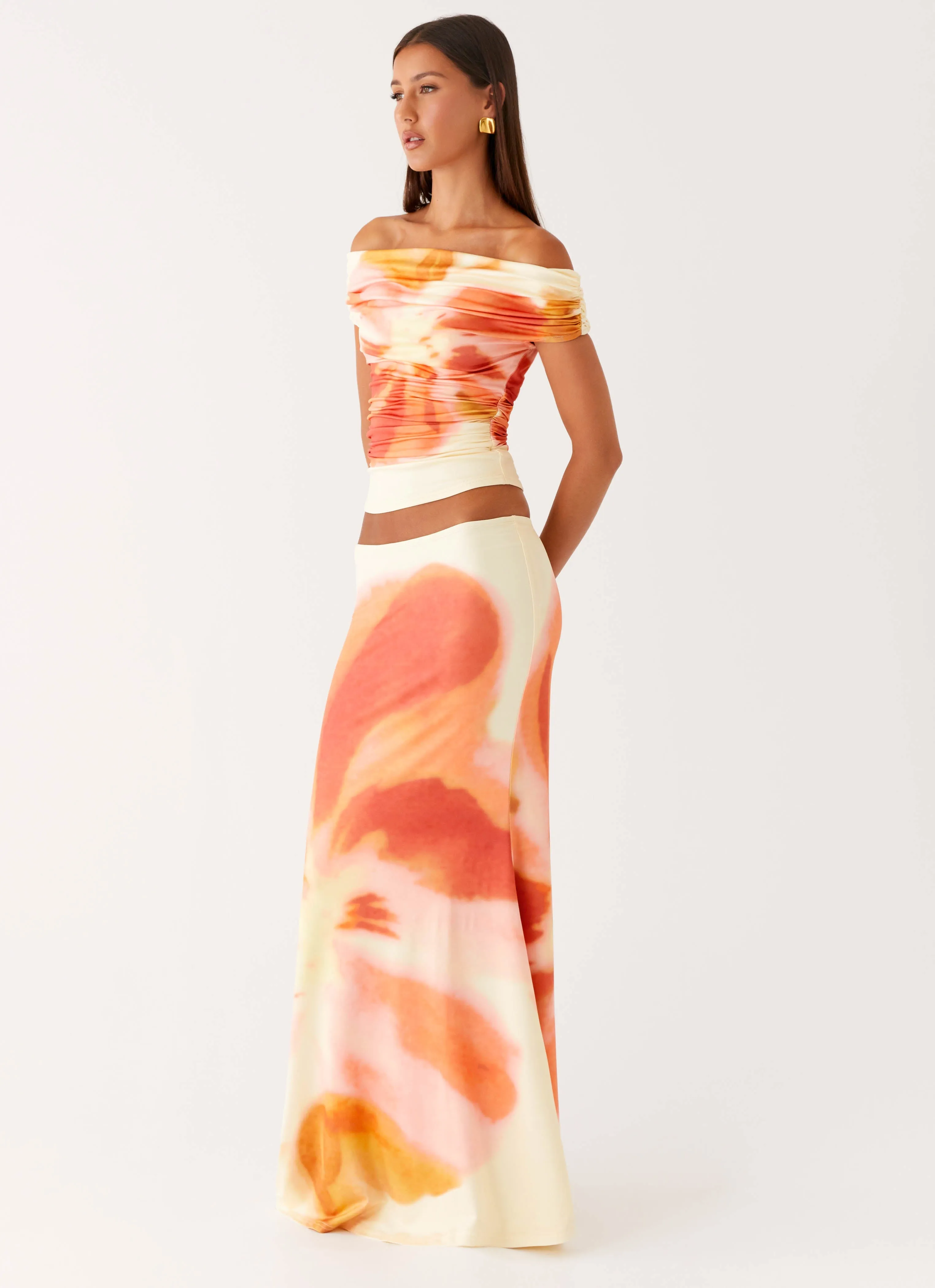 Eco Friendly Dye Moka Maxi Skirt - Mimosa Blossom