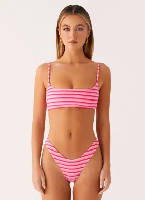 Mauritius Bikini Bottoms - Pink Stripe racerback