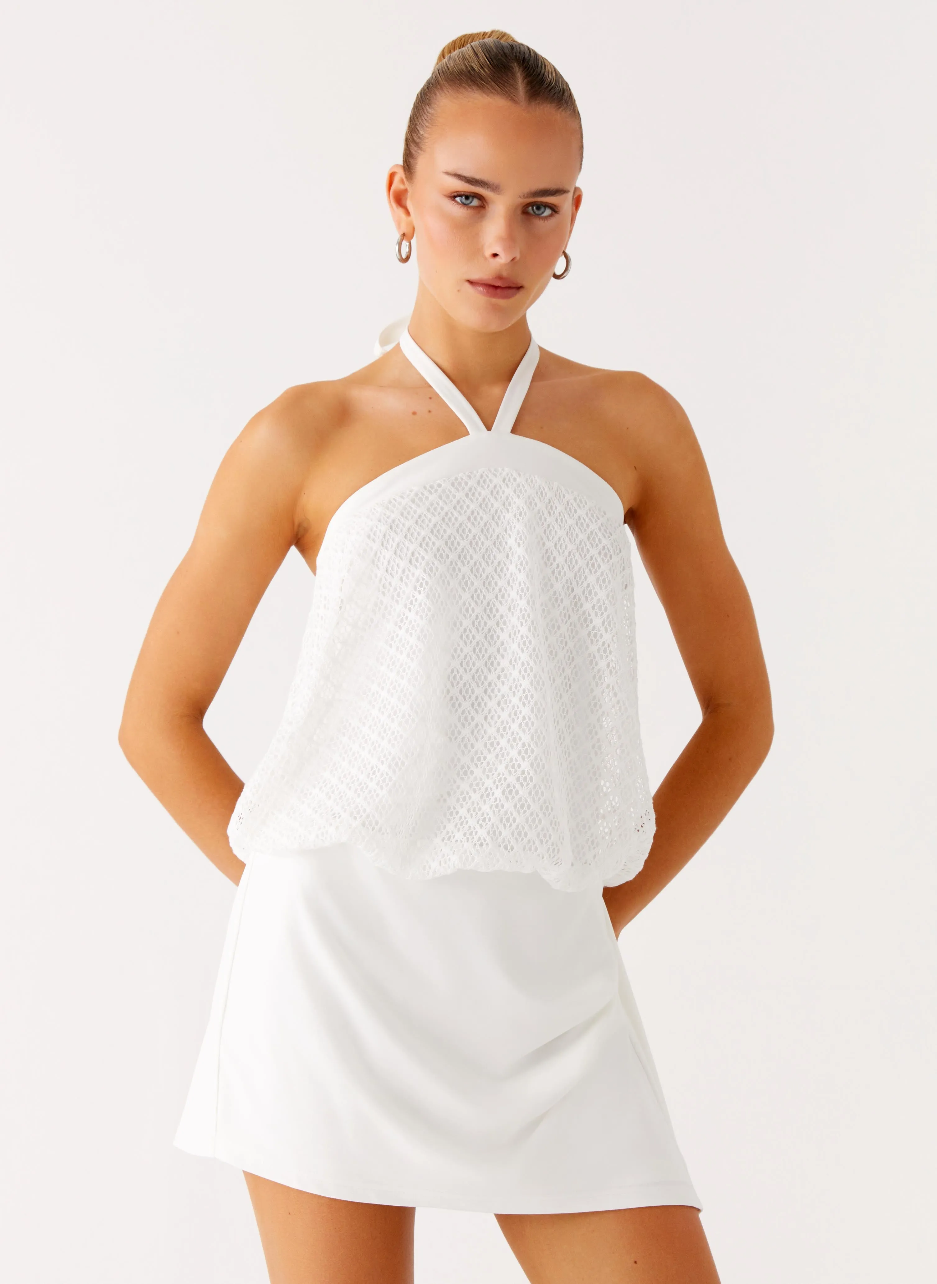 Switch Up Halter Mini Dress - Ivory Coordinated Set