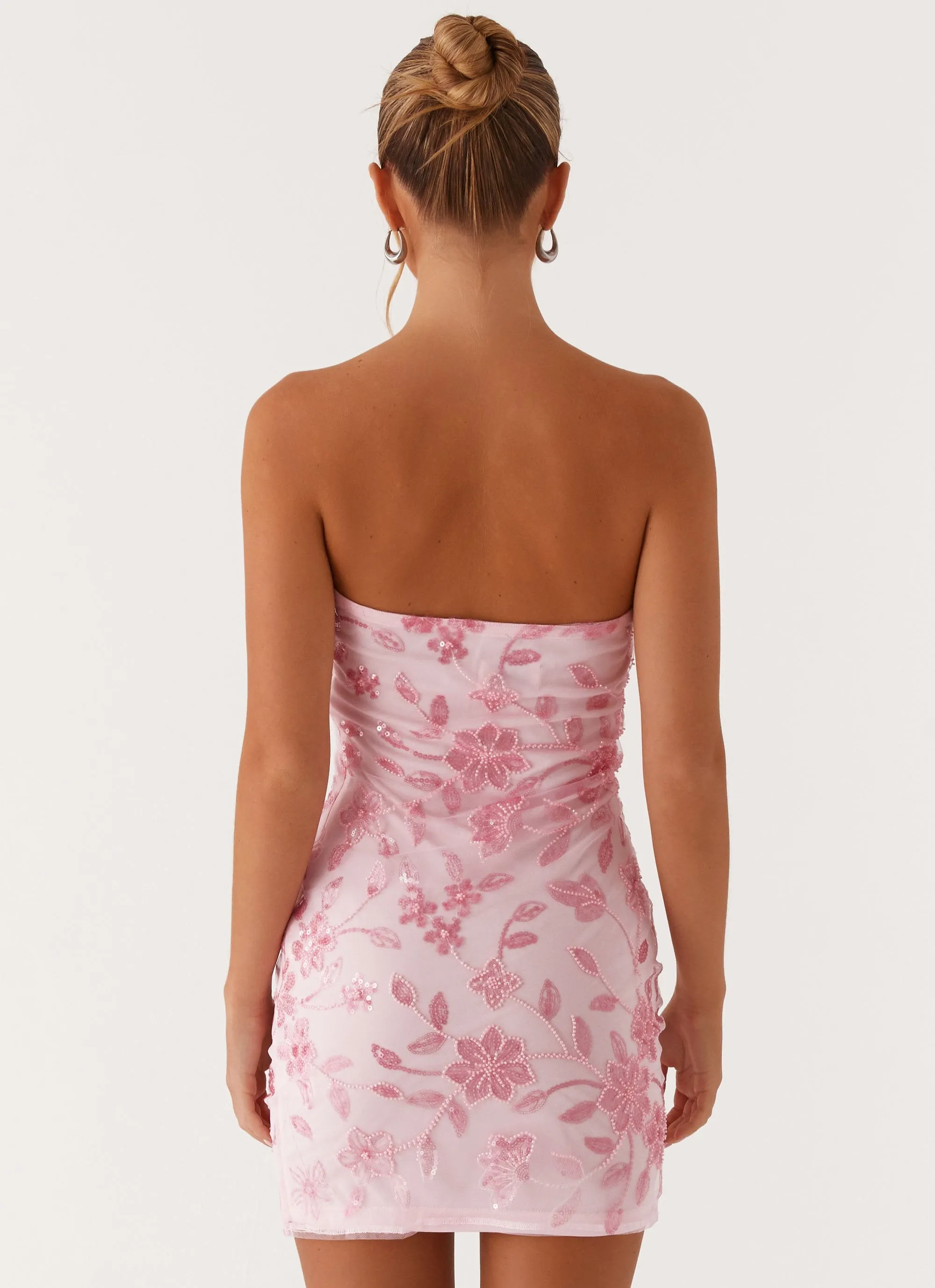 Bold Look Everyday Line Moorey Beaded Mini Dress - Pink