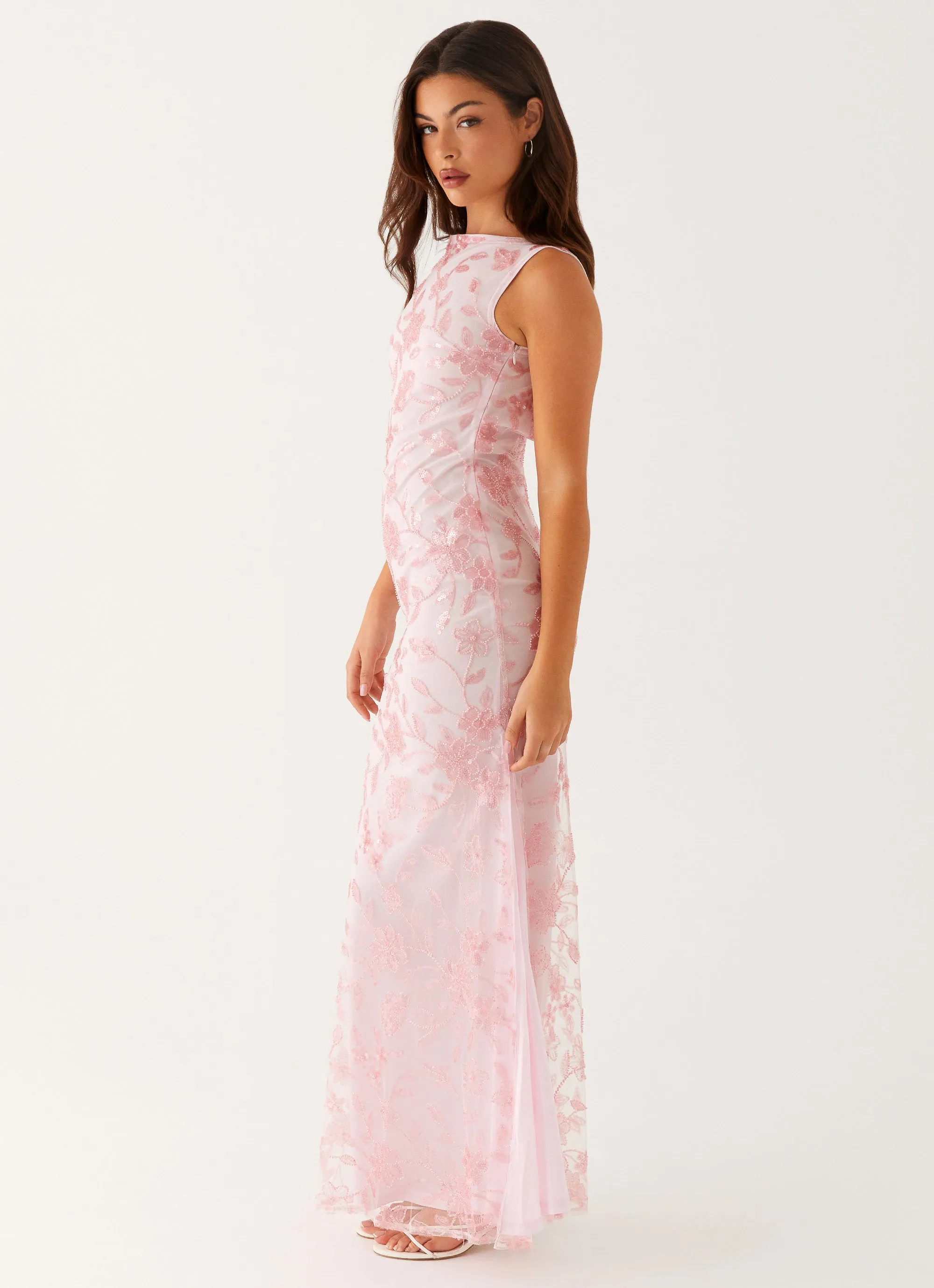 Artistic Vibe Moorey High Neck Maxi Dress - Pink