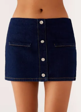 Versatile Fit Morrison Denim Mini Skirt - Indigo