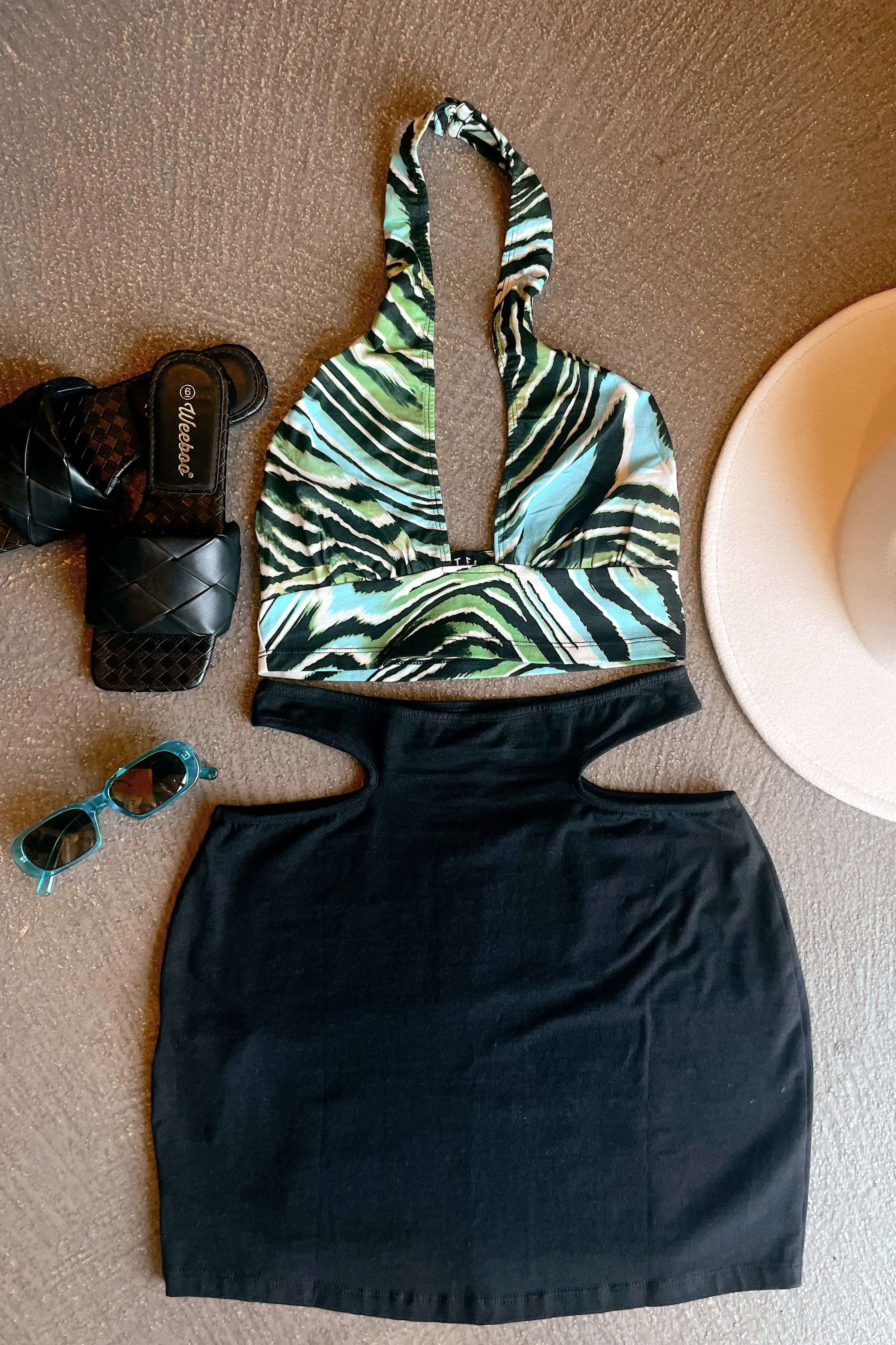 Contrast Stitch Accent Motel Rocks Silta Top - Warped Zebra