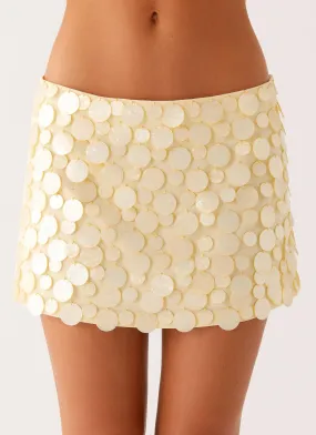 Movie Star Mini Skirt - Yellow Smart Edge High Waist