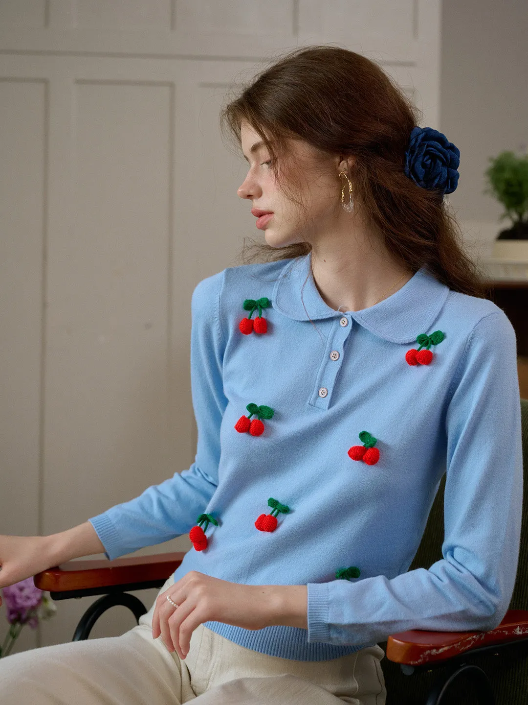 ??Final Sale??Daniela Customized Jacquard Pullover Sweater QuickDryConstruction