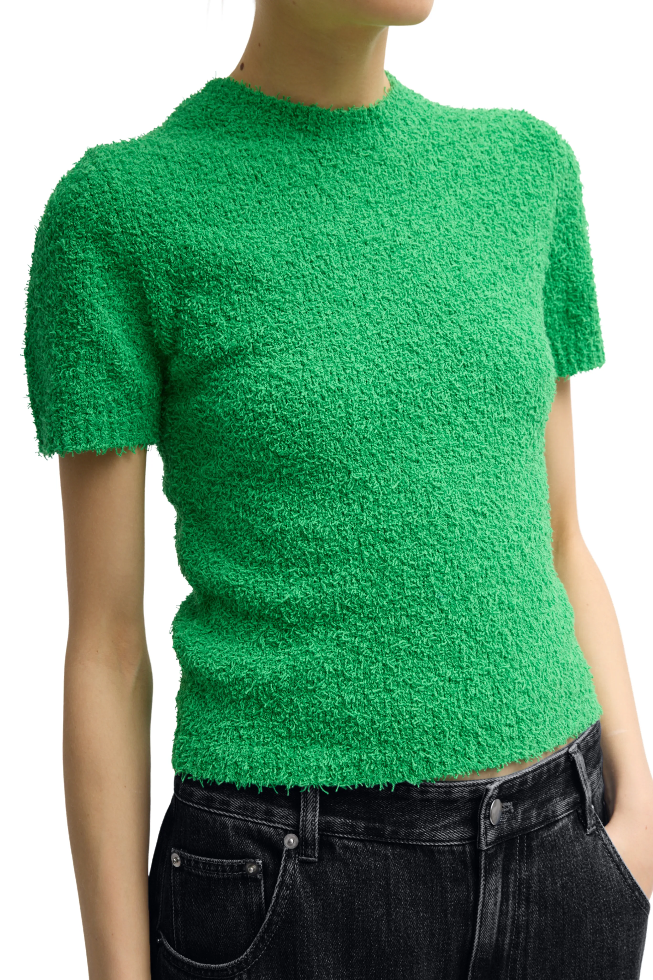 AbrasionResistant Finish Multi Panel Cut Serviette Baby Tee in Green