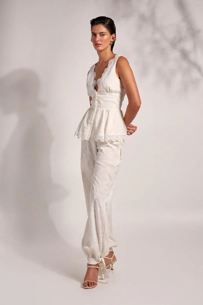 SecureClosureSystem Bootcut shape AWA PANTS WHITE