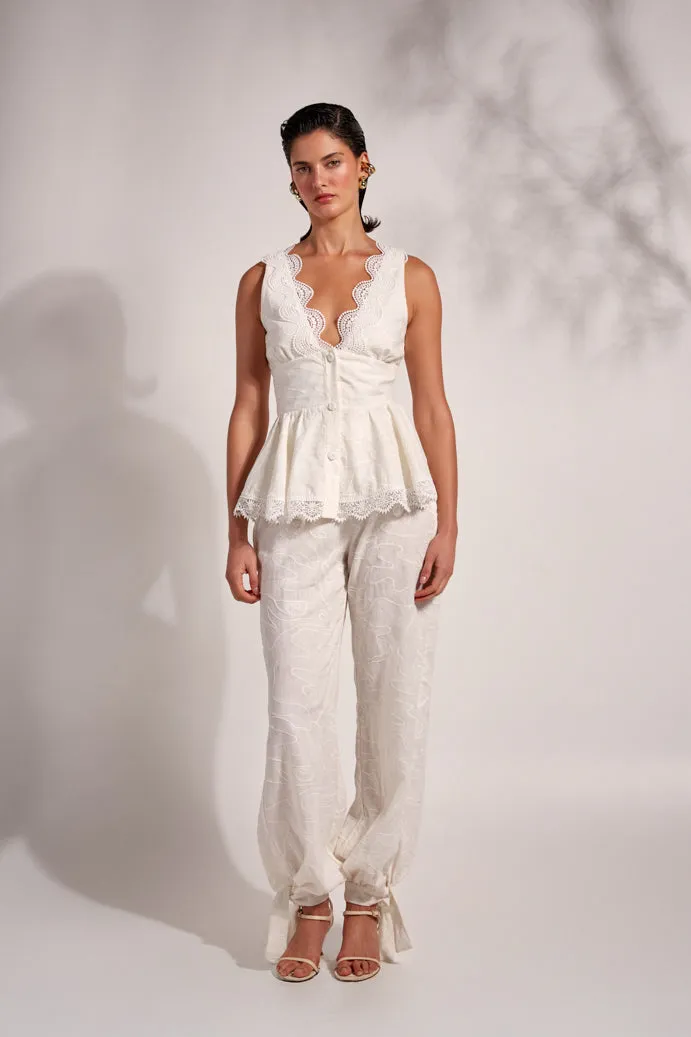 Movement Ease Organic Cotton AWA PANTS WHITE