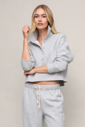 Line Up Button Henley Sweatshirt QuickDryConstruction SeamlessKnitConstruction