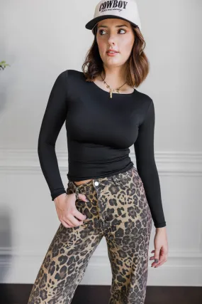 Blackout Seamless High Neck Top Slim Fit Shirt