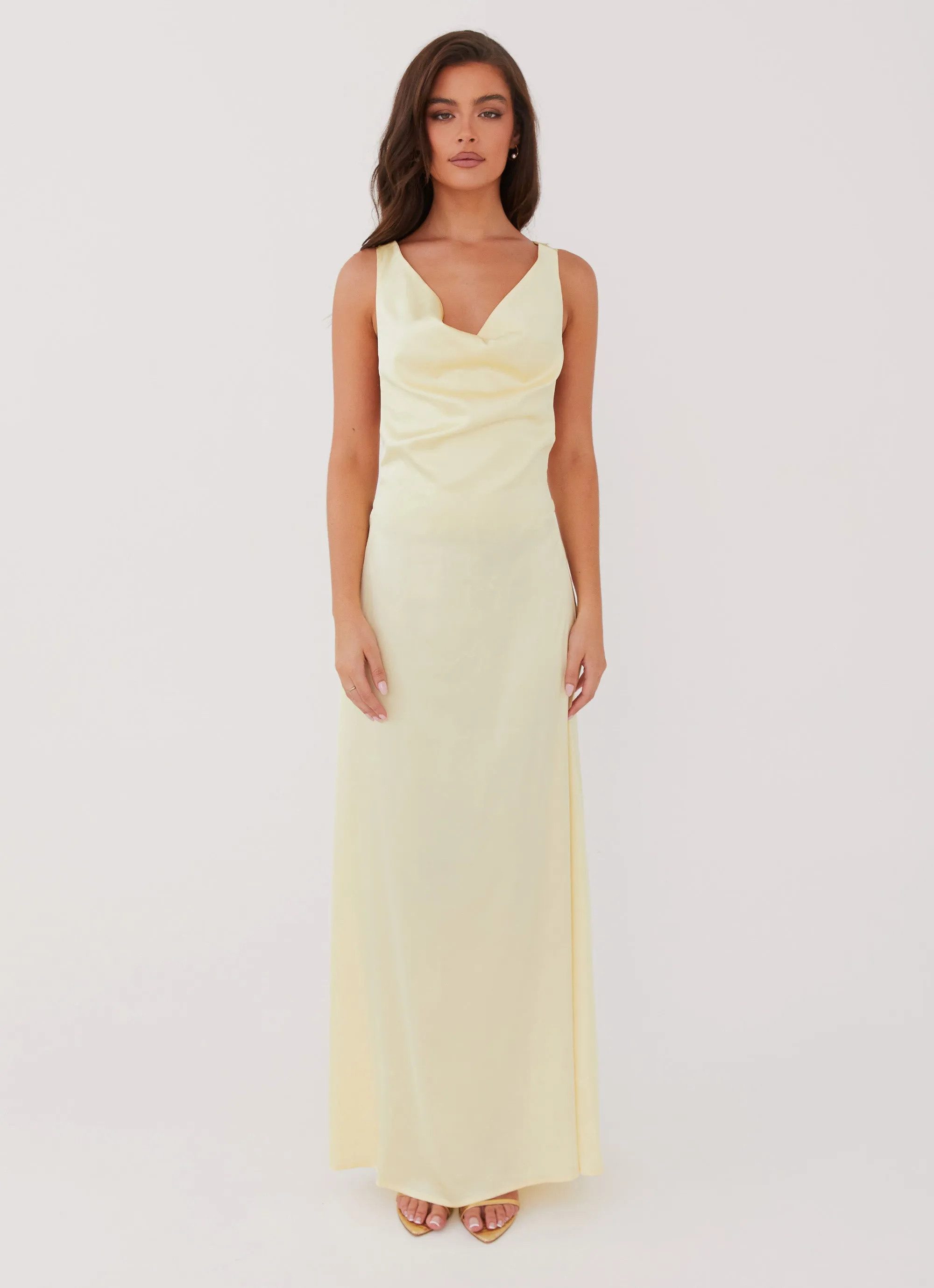 Musa Maxi Dress - Lemon Elastic-Waist