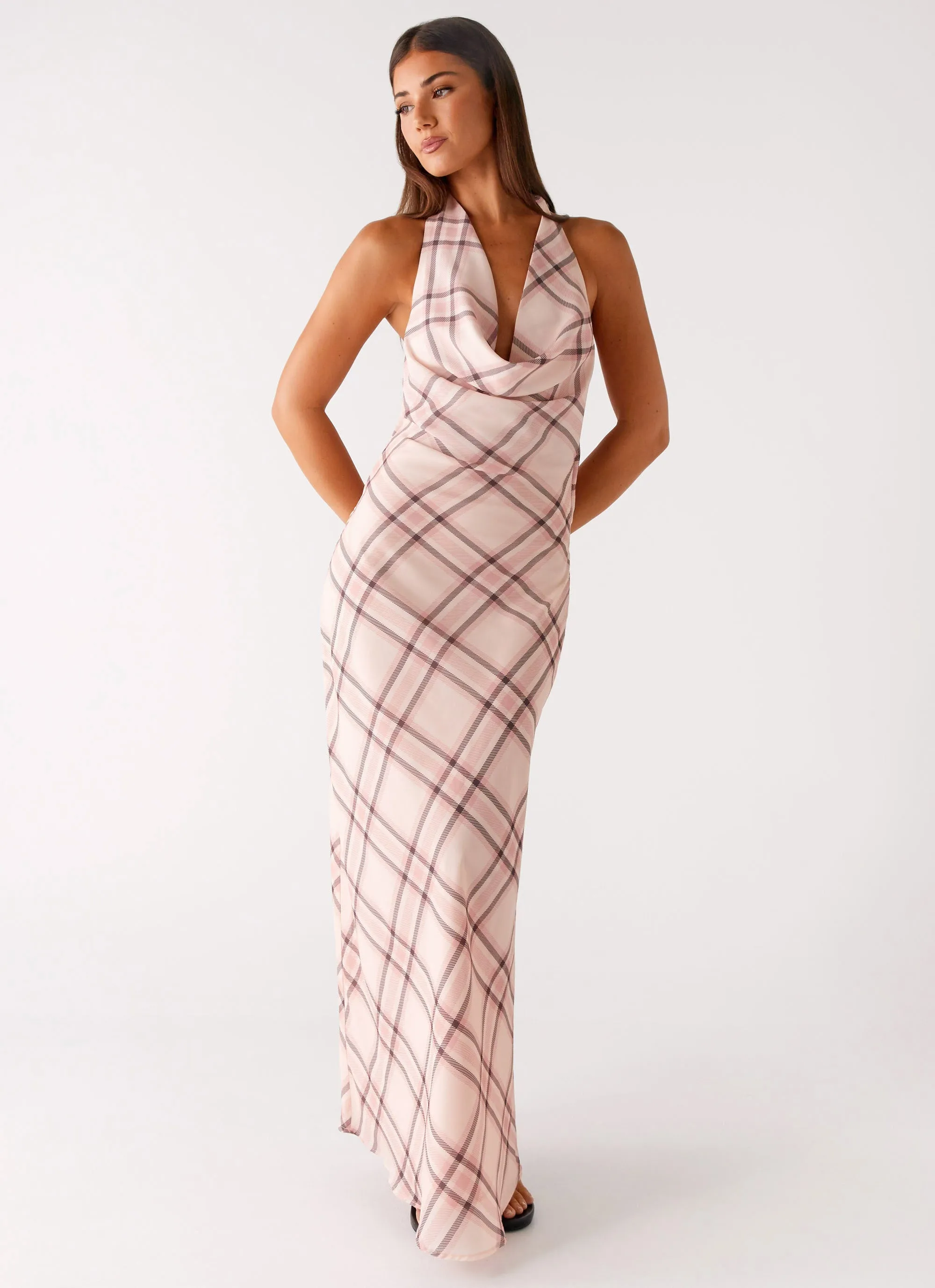 Daily Flex Muse Maxi Dress - Pink Check