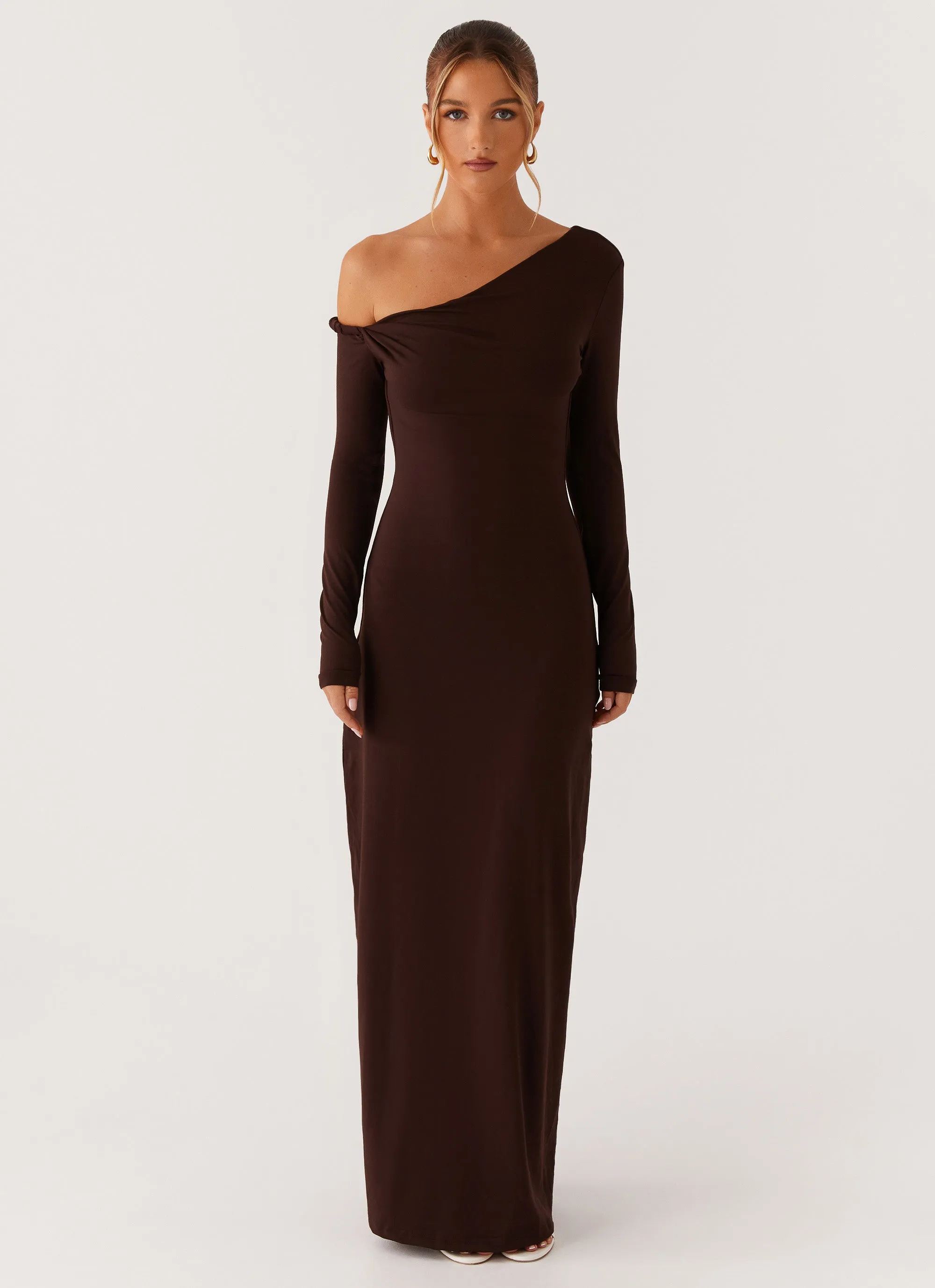 Jordana Twist Maxi Dress - Brown Warm Palette
