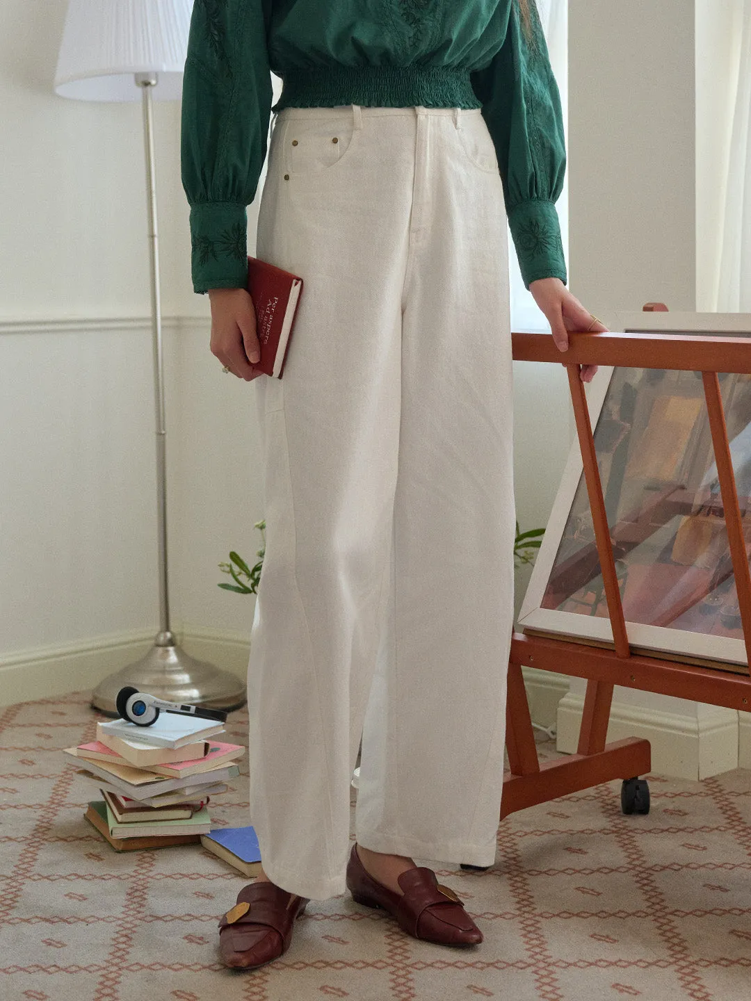 Street Smart Urban Fit Mylah 100% Cotton Scimitar Trousers