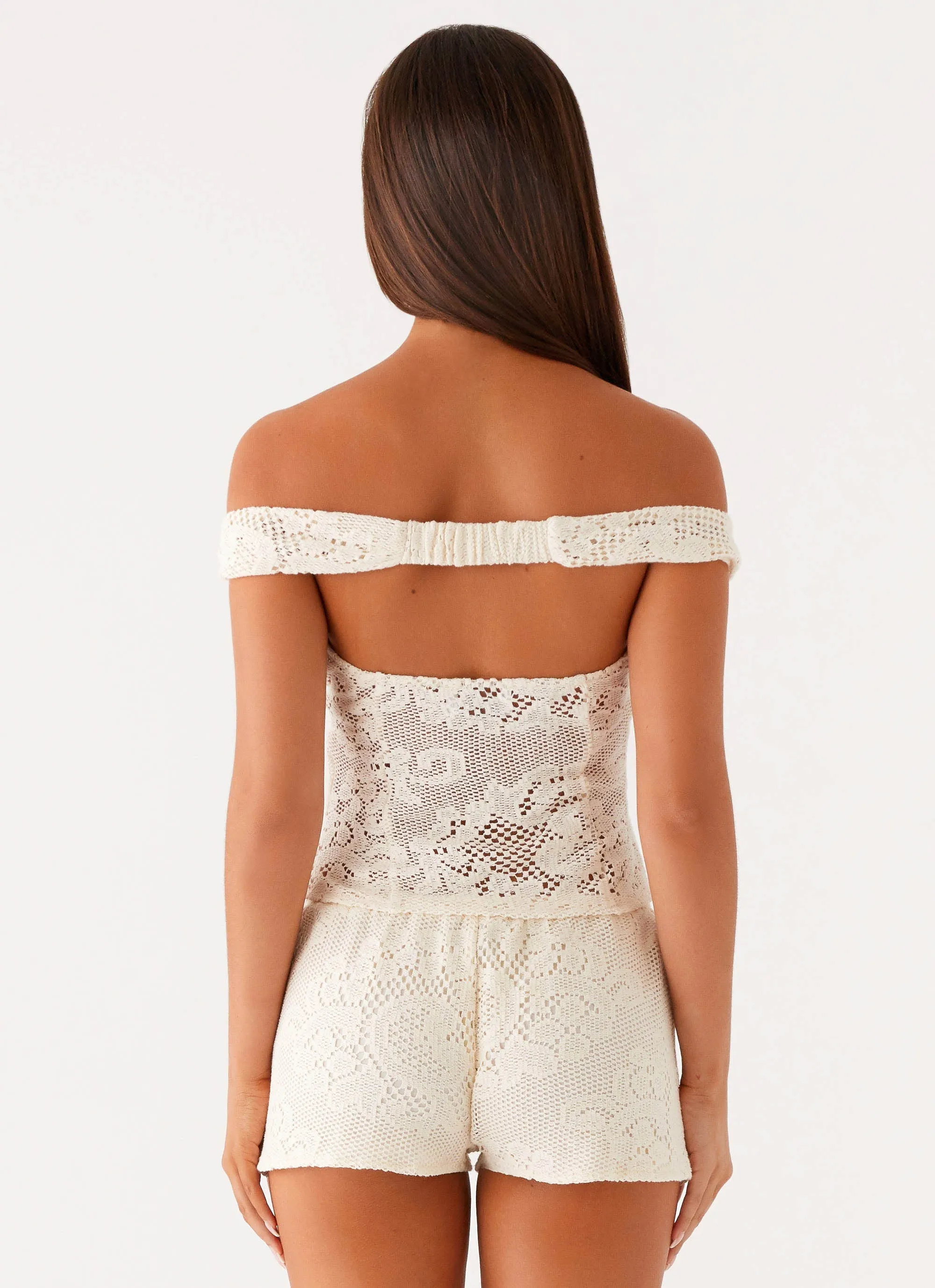 Tear Resistant Fiber Blend Elasticized Waistband Nada Top - Ivory