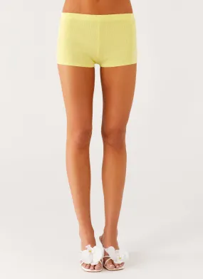 Smart Design Nanea Knit Mini Shorts - Yellow