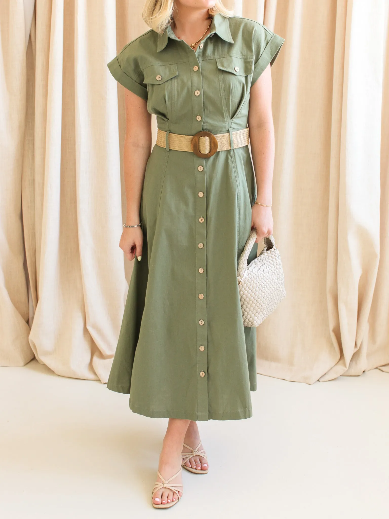 Loose Fit Naomi Belted Midi Dress