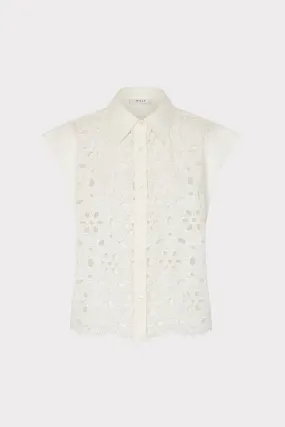 Natalia Floral Eyelet Button Up OrganicCotton