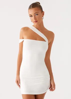 Lena Ruched Mini Dress - Ivory Light Flow