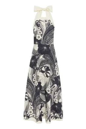 Contrast-Lining Mickey Midi Dress