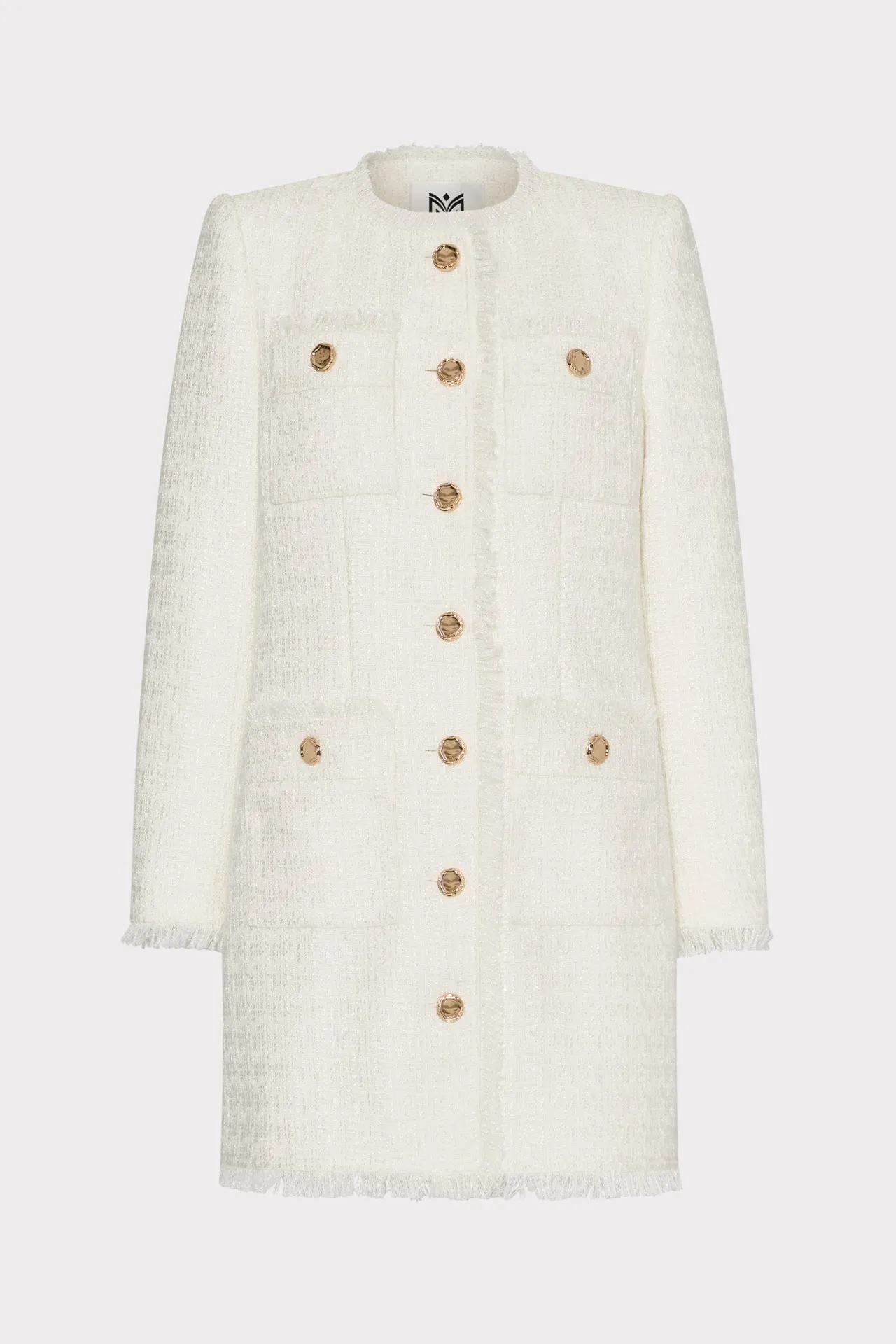 Hypoallergenic Fabric Blend Soft Interior Coating Neile Boucle Long Jacket