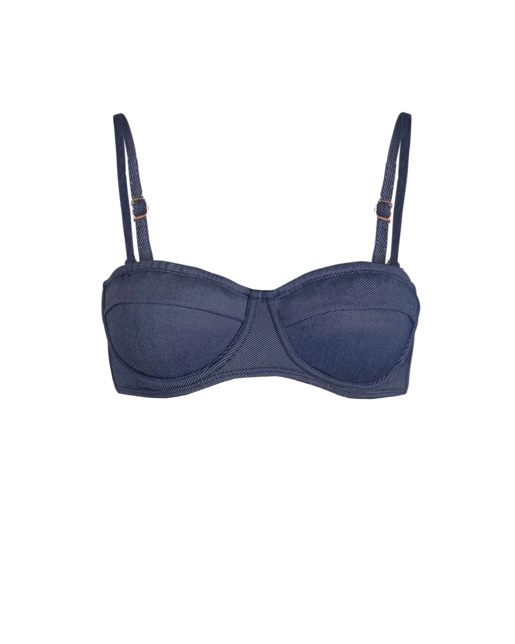 Nellie Top In Indigo Twill Beach Party Swim Bold colors