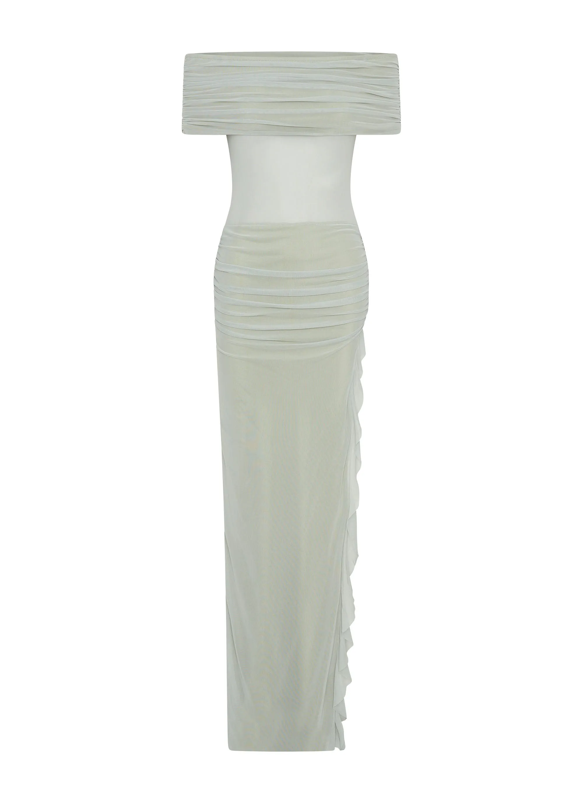 Nelly Off Shoulder Maxi Dress - Pistachio Work Friendly Comfy Wear