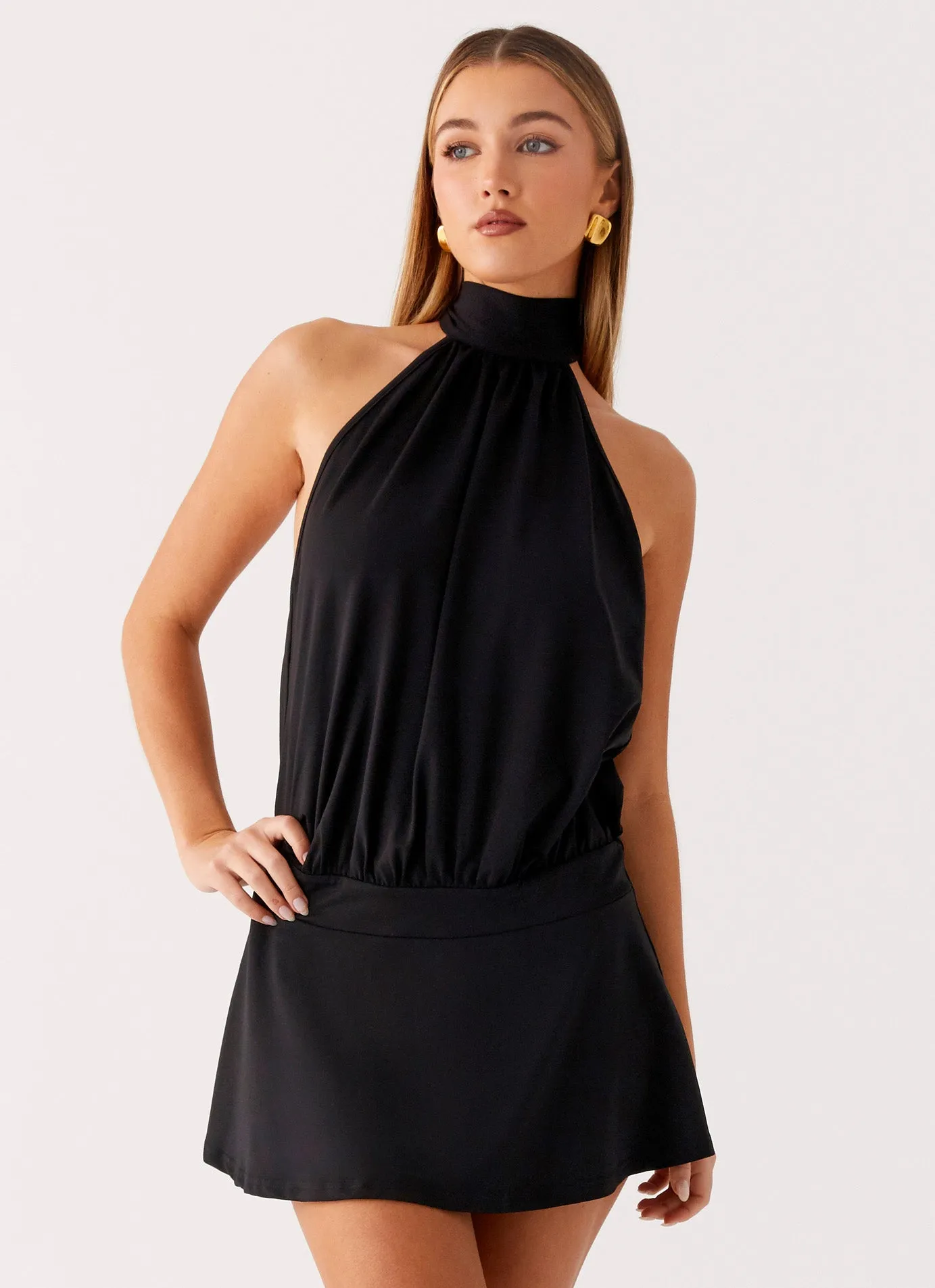 Valor Mini Dress - Black Iconic Style Double Layer