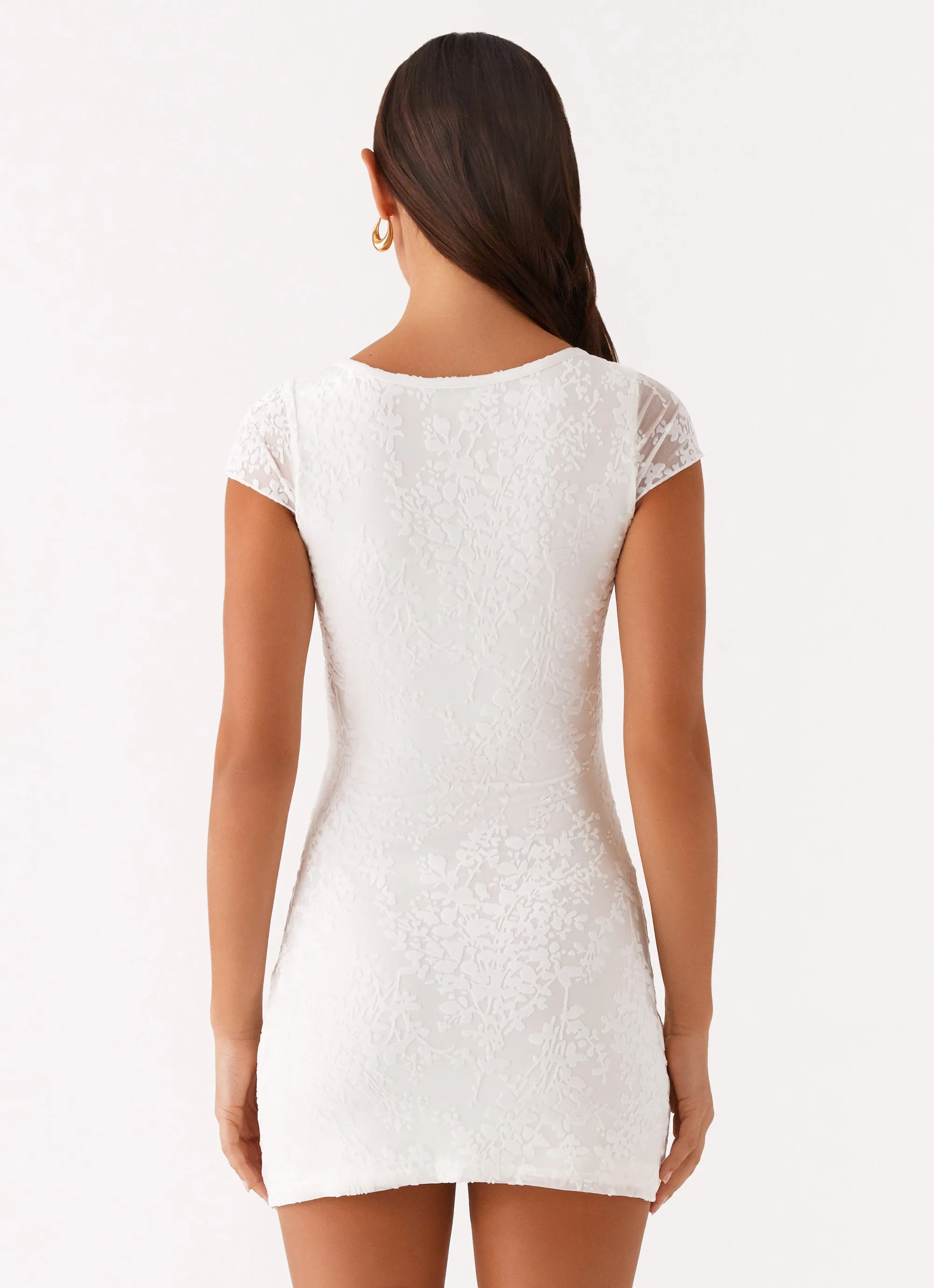 Nessa Mesh Mini Dress - White Feminine Charm Everyday Vibe