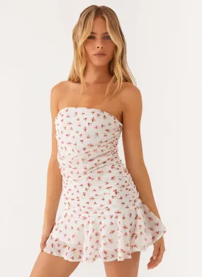 Structured silhouette New Obsession Mini Dress - Red White Floral