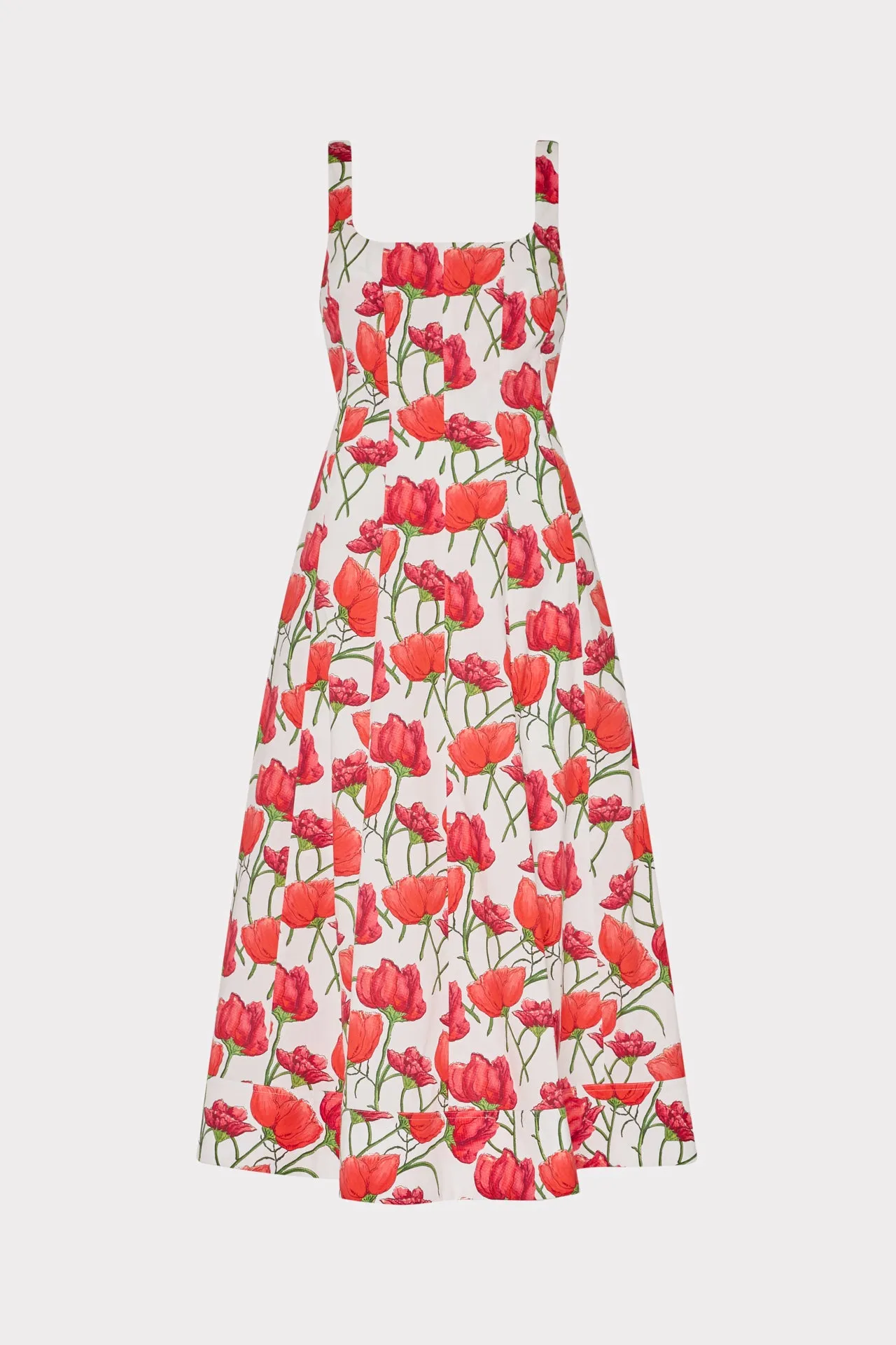 Lounge Outfit Sophisticated Touch Nia Red Peonia Poplin Midi Dress