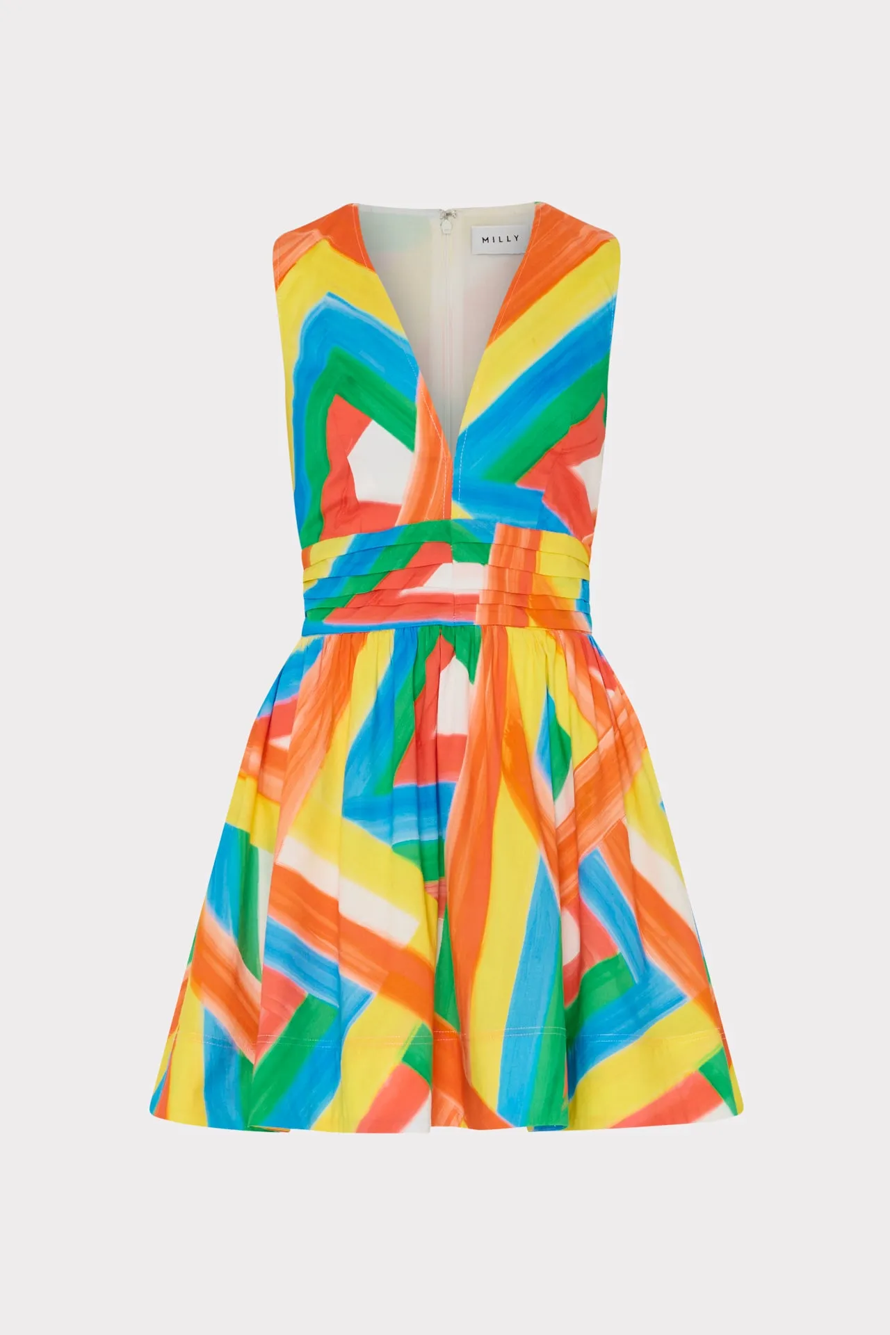 Everyday Flow Metallic Finish Nikki Multi Stripe Poplin Mini Dress