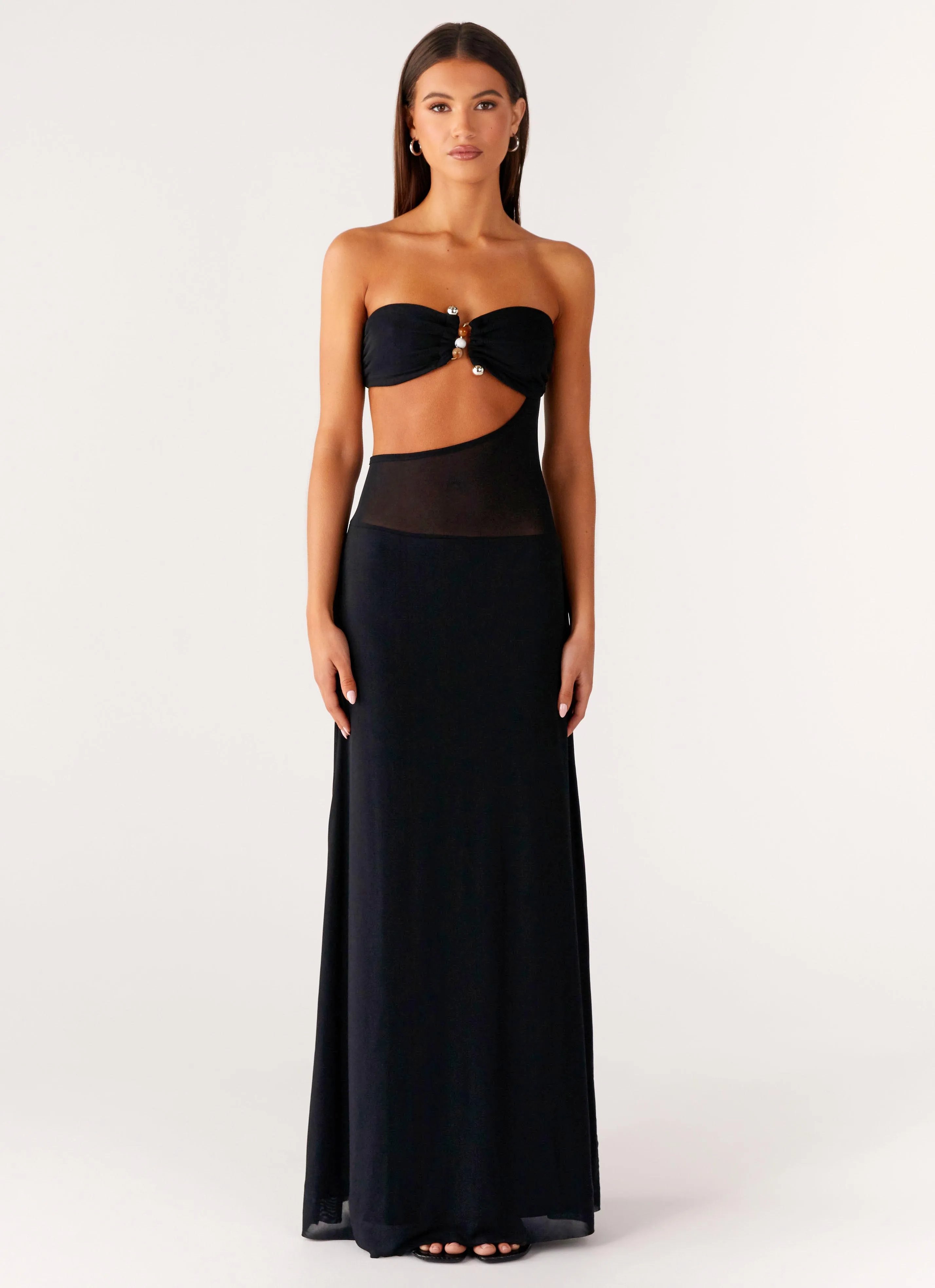 No Apologies Maxi Dress - Black Fitted Shape Versatile Layers