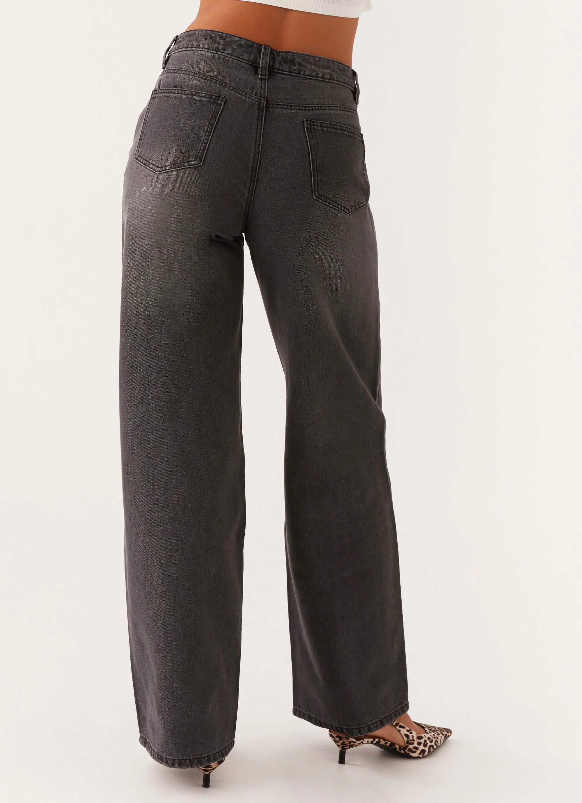 Keanna Low Rise Denim Jeans - Charcoal Reflective Trim Options