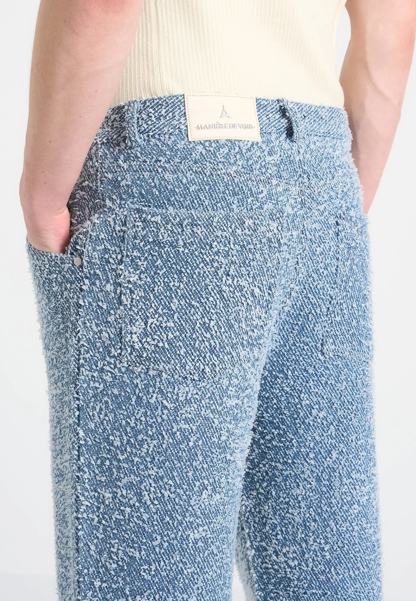 Slim Silhouette Arnault - Boucle Pleated Jeans - Blue