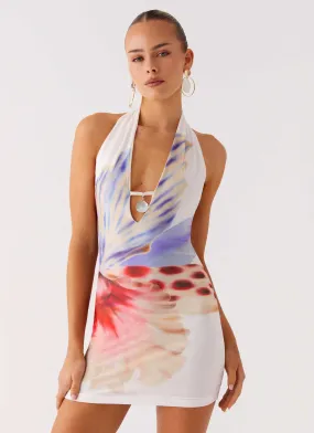 Casual event outfit No Time Mini Dress - White Sea Bloom