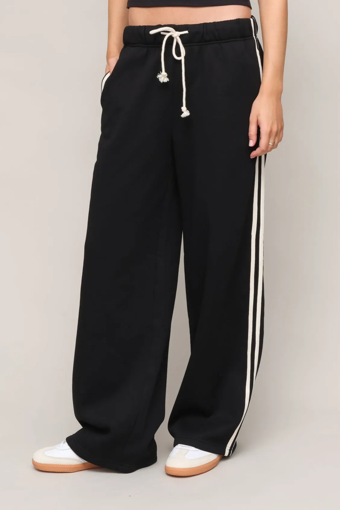 ReflectiveDetails Line Up Striped Side Sweatpants