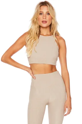 Hypoallergenic Fiber FlexibleCollarStructure Beach Riot Glitter Anna Tank - Taupe