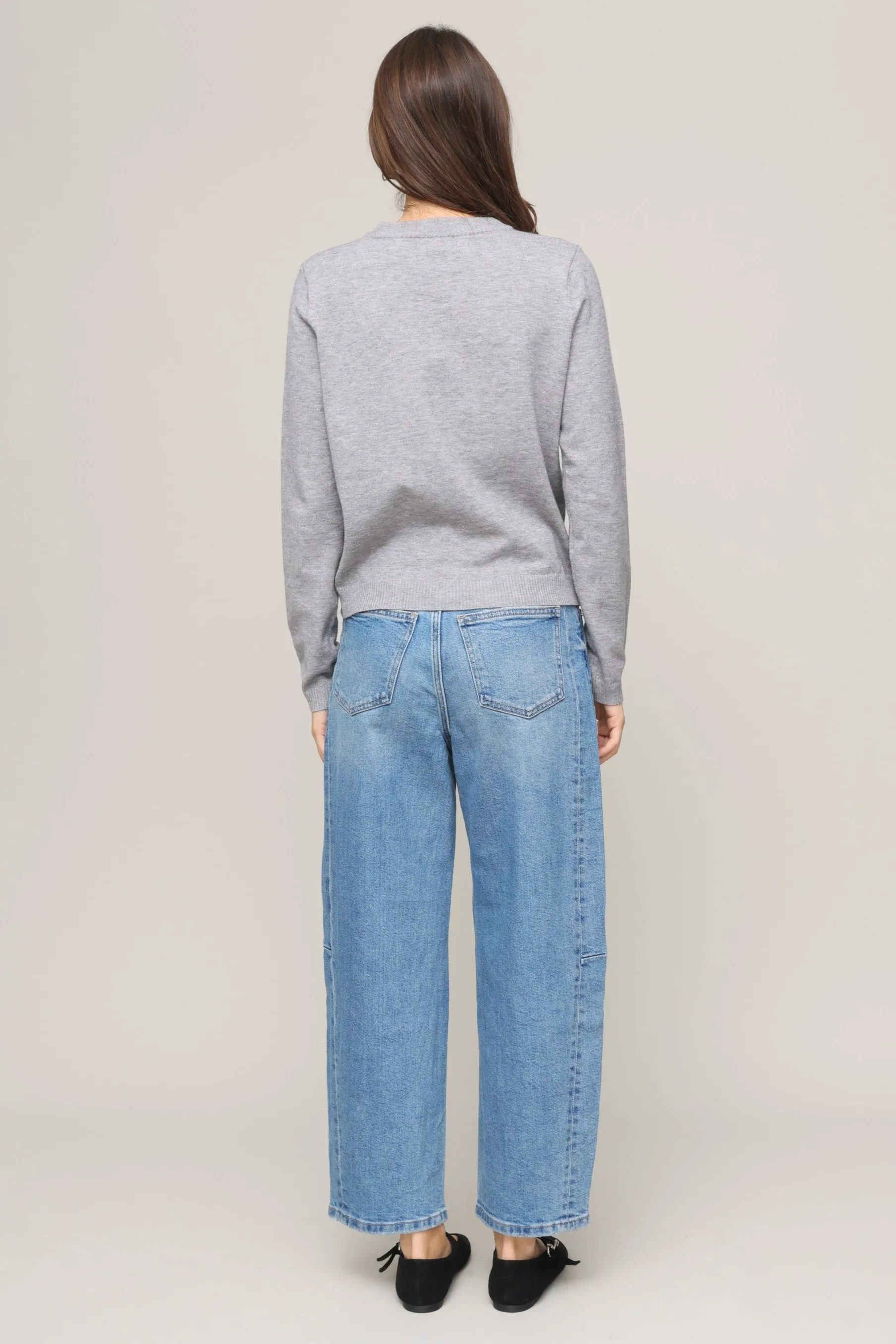 Soft Drape MultiPly Yarn Construction Nolita Crew Neck