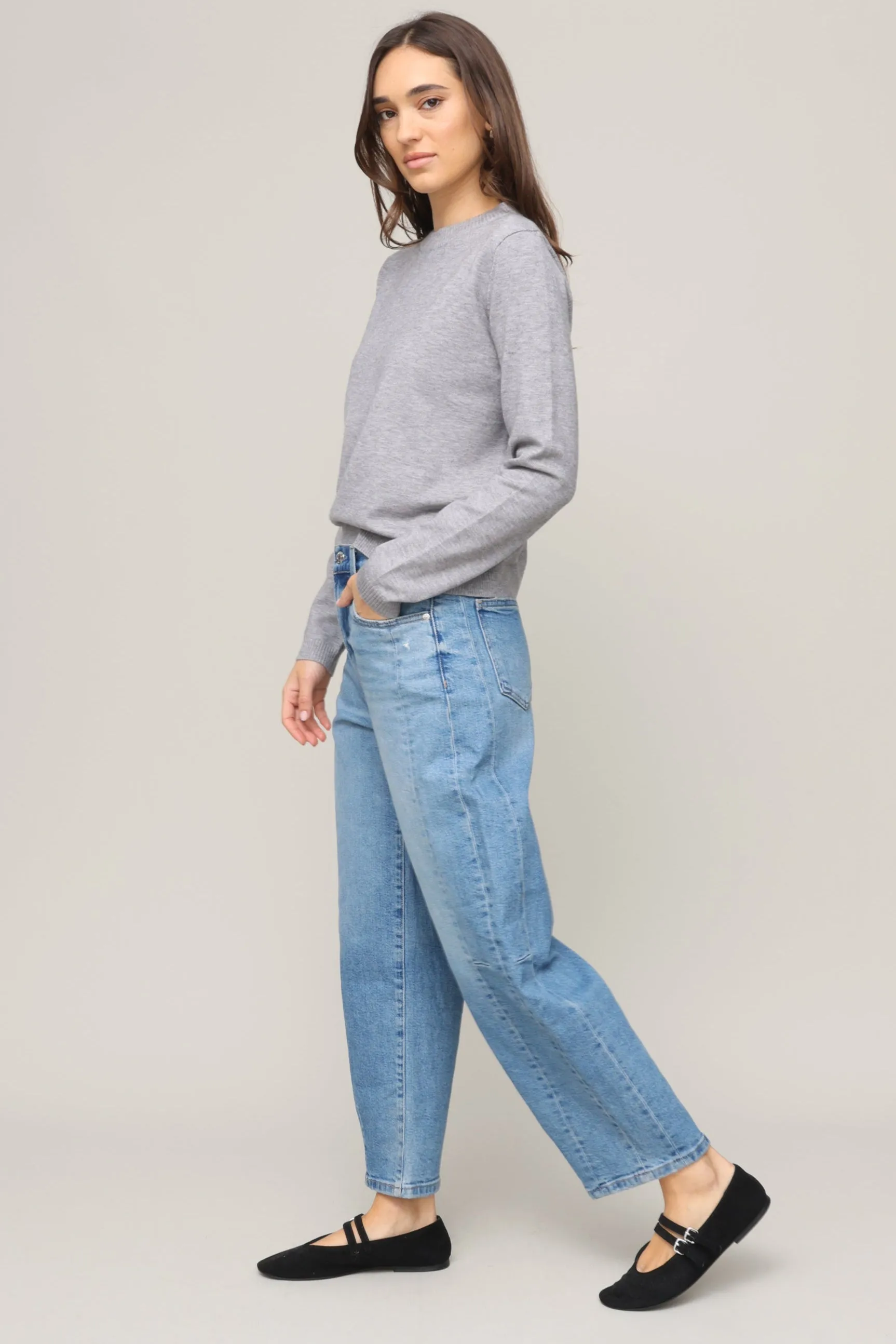 Reflective Yarn Accent Nolita Crew Neck