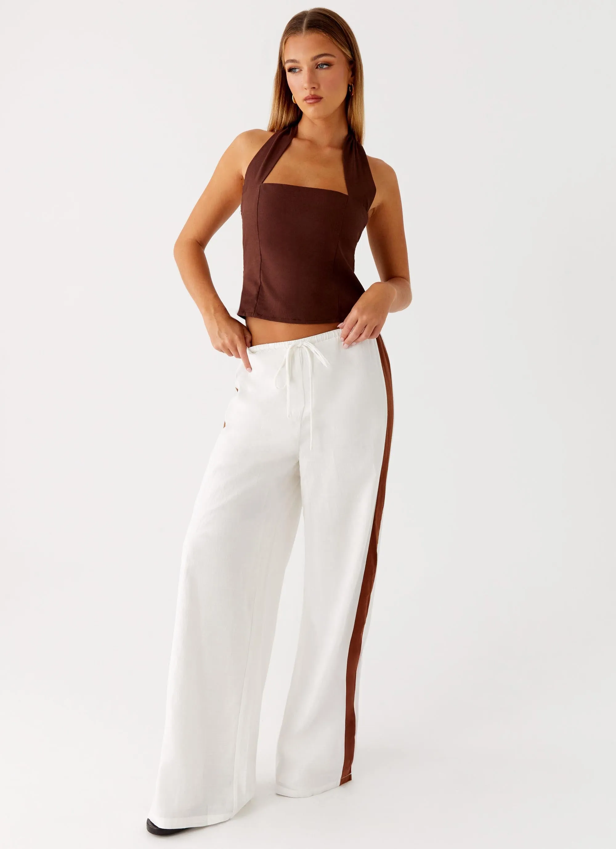 Sleek Style Dalida Linen Pants - Ivory